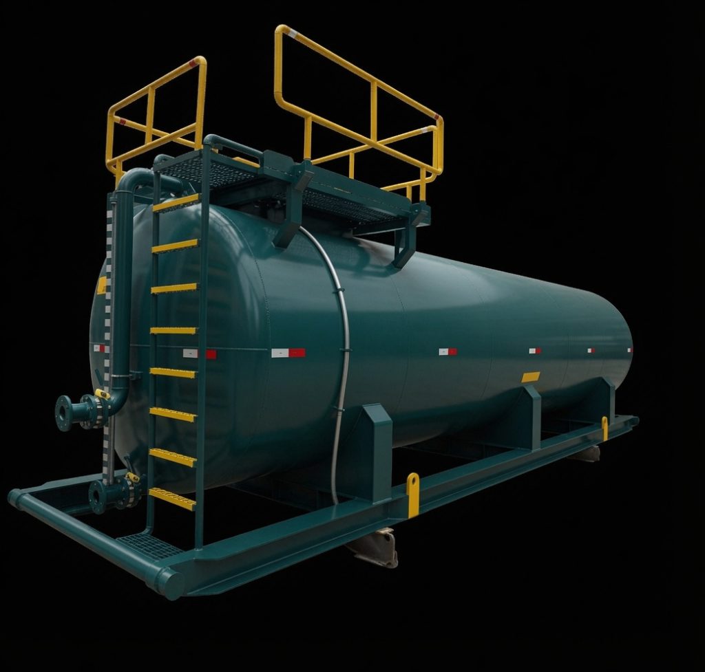 Heavy-duty industrial diesel storage tank fabrication with double-wall containment