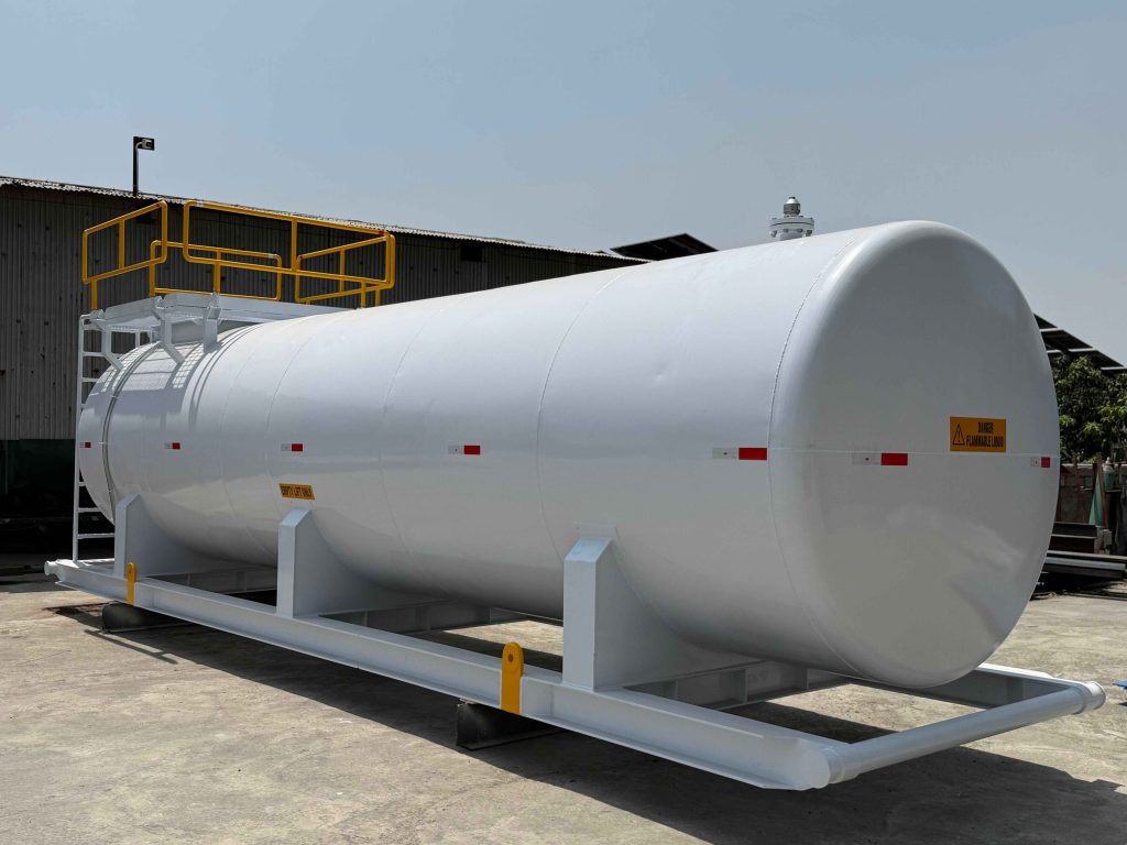 Heavy-duty industrial diesel tanks fabricated under strict API, ASME, and UL 142 standards by Al Jassar Engineering.